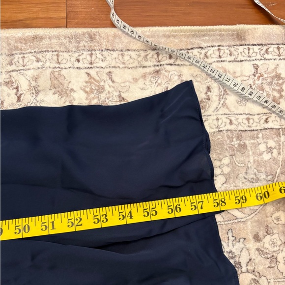 Dessy Draped Satin Grecian Column Gown Midnight Navy size 2 Bridesmaid Formal - Picture 9 of 13